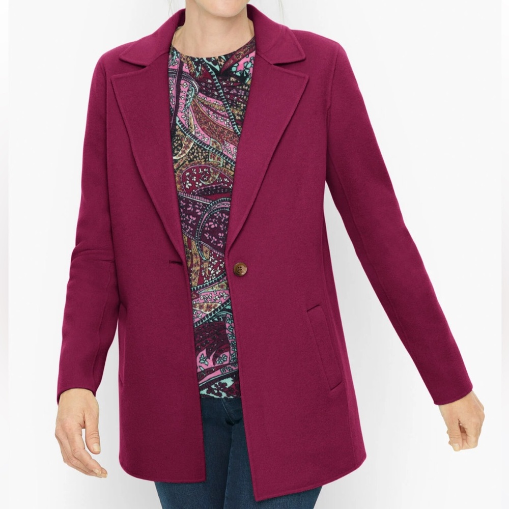 NWT Talbots Wool Double-Faced Blazer Coat